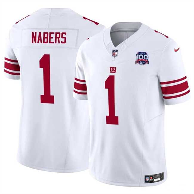 Men & Women & Youth New York Giants #1 Malik Nabers White 2024 Draft F.U.S.E. 100TH Season Patch Vapor Untouchable Limited Stitched Jersey,We sell and wholesale Men & Women & Youth New York Giants #1 Malik Nabers White 2024 Draft F.U.S.E. 100TH Season Patch Vapor Untouchable Limited Stitched Jersey on line form chian!